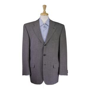 Avoca Collection County Wicklow Ireland Gray Black Knit Woven Wool Blazer 44R